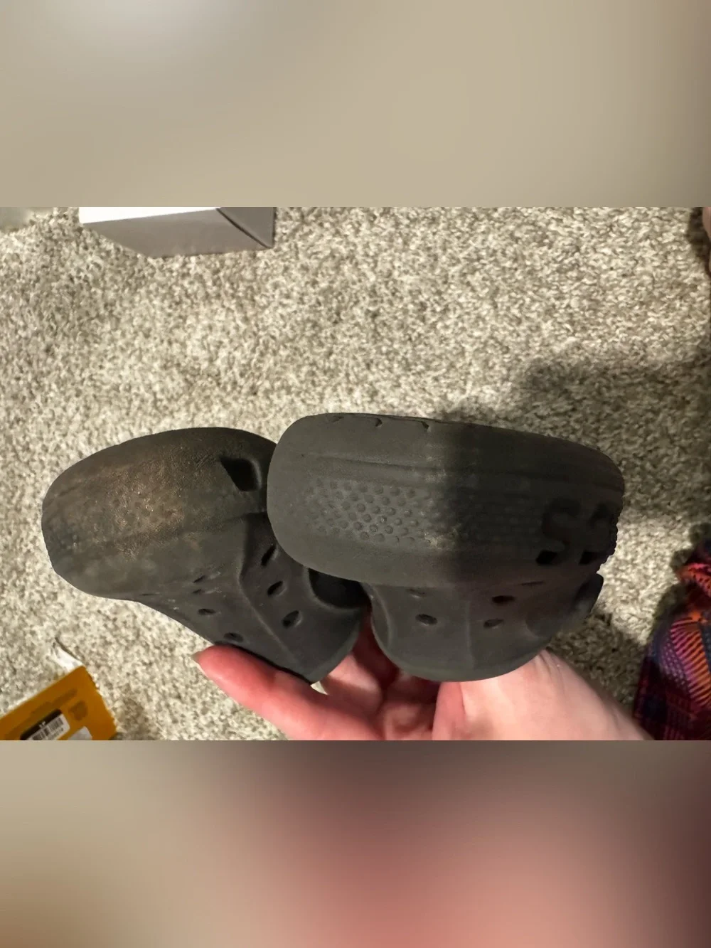 Used Baya Black Crocs Toddler Boy Girls C9 Small Kids 9 Summer shoes